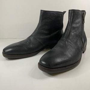 John Varatos Mitchell Leather Zip Ankle Boots
